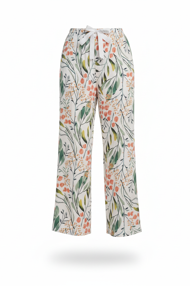 Pantalon En Lin Fluide Imprimé Floral Estival Femme - vue 3
