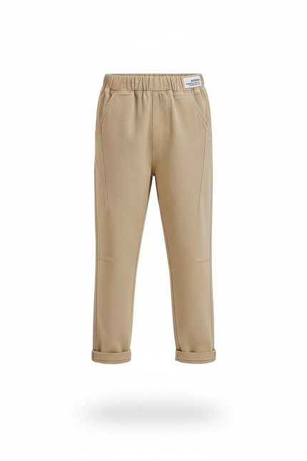Pantalon En Lin Beige Ample Garçon Décontracté Coton - Molleton - vue 3