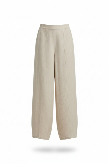 Pantalon Lin Écru Femme - Beige - vue 3