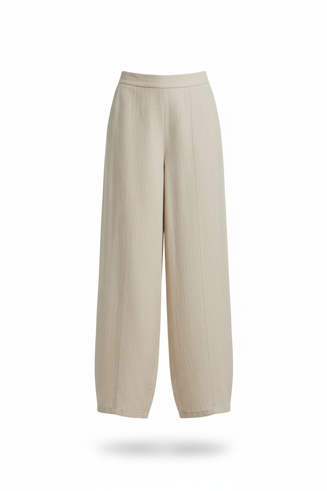 Pantalon Lin Écru Femme - Beige - vue 3
