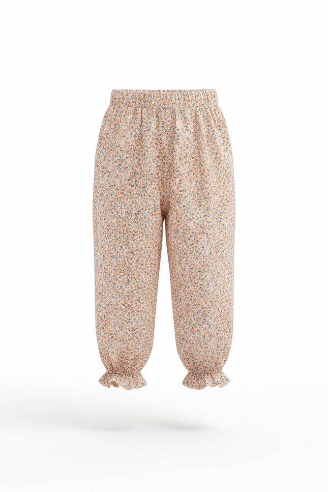 Pantalon En Lin Fleuri Ample Fille Estival - Multicolore - vue 3