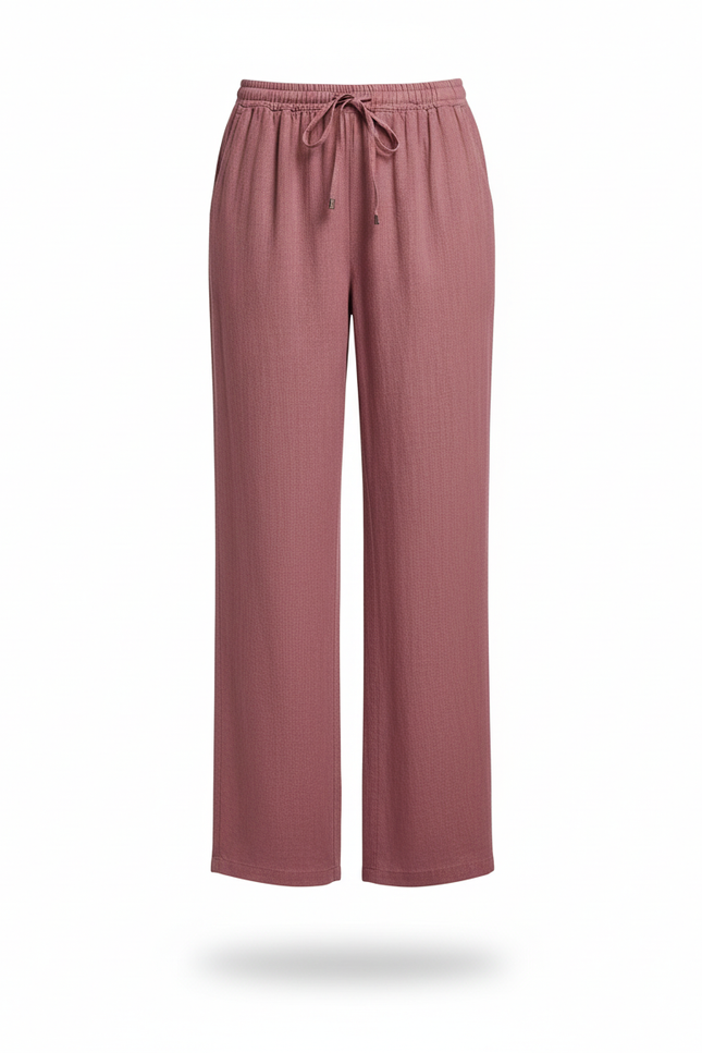 Pantalon Lin Coloré - Rose - vue 3