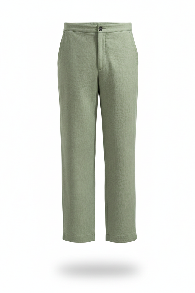 Pantalon En Lin Vert Ample Décontracté Homme Léger - vue 3