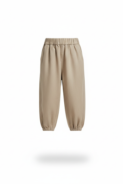 Pantalon En Lin Ample Beige Enfant Décontracté Fluide - vue 3