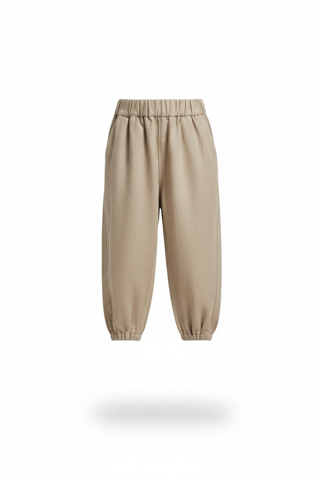 Pantalon En Lin Ample Beige Enfant Décontracté Fluide - vue 3