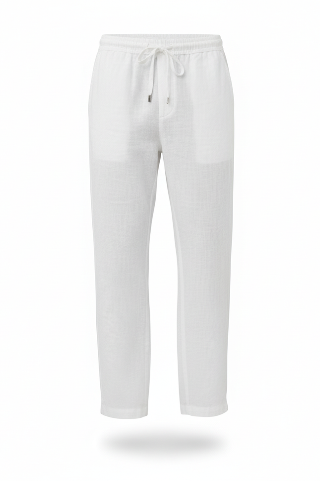 Pantalon Lin Et Coton - Blanc - vue 3