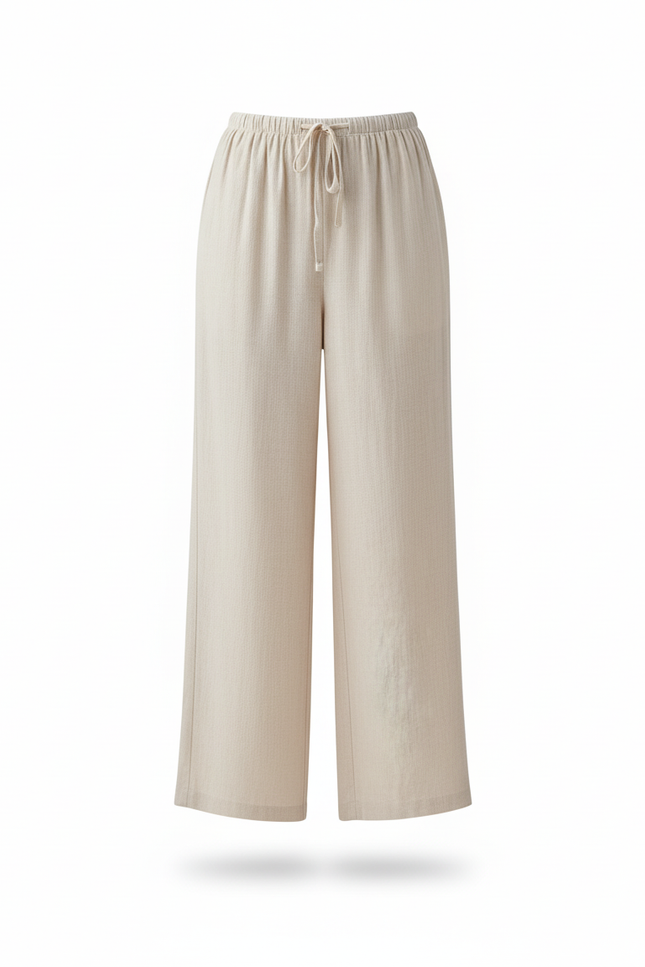Ensemble Pantalon Lin - Beige - vue 3