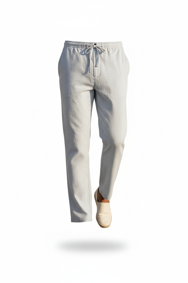 Pantalon Lin Coton - Bleu - vue 3