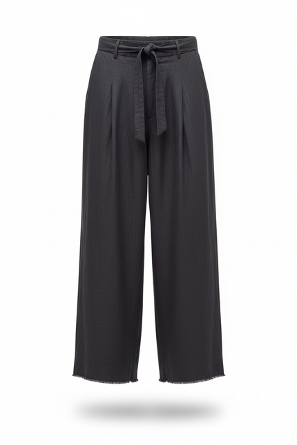 Pantalon En Lin Ample Décontracté Homme Cordon - Marine - vue 3