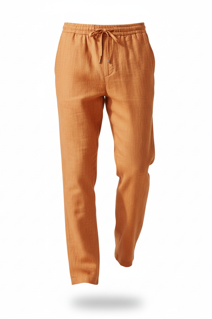 Pantalon Lin Orange - vue 3