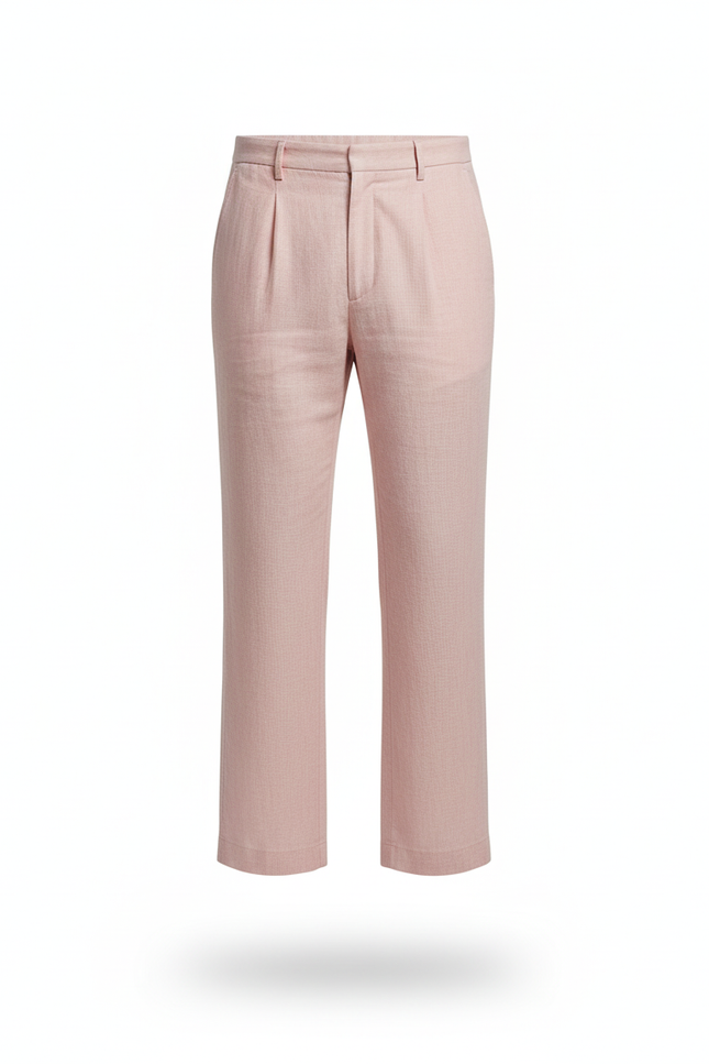 Pantalon En Lin Rose Homme - vue 3