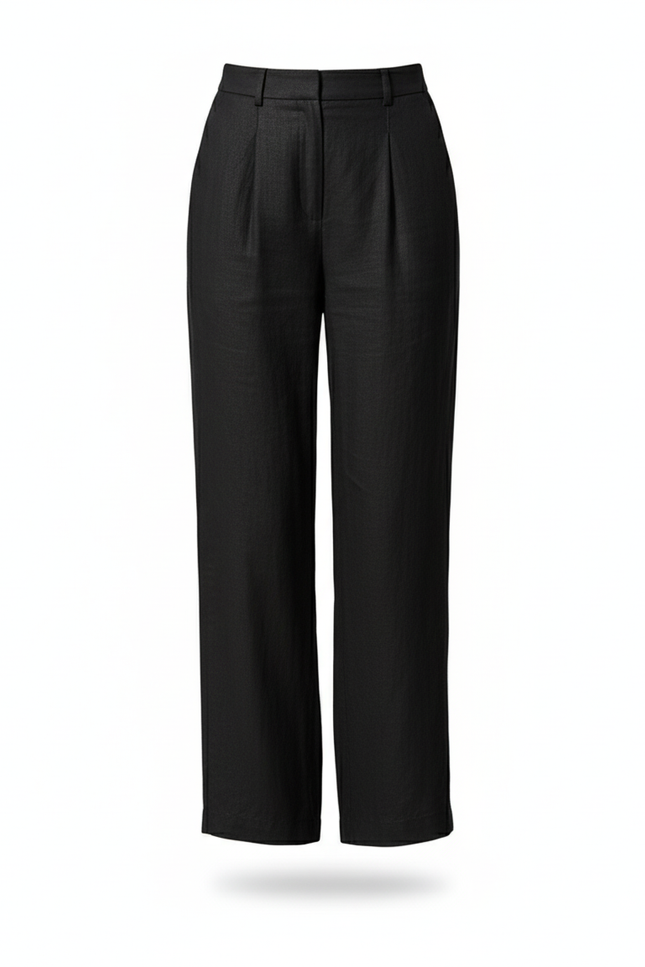Pantalon Lin Chemise Blanche - Noir - vue 3