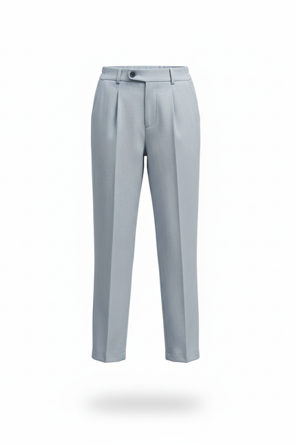 Pantalon En Lin Gris Clair Droit Élégant Enfant - vue 3