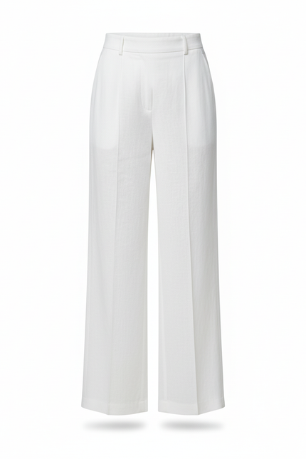 Pantalon En Lin Blanc Ample Chic Élégant Femme - vue 3