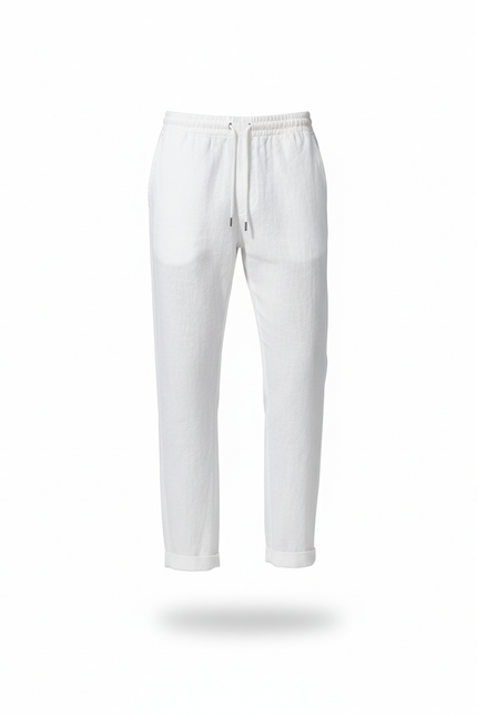 Pantalon Lin Coton Blanc Homme - vue 3