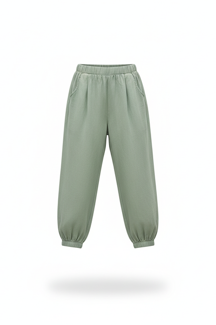 Pantalon En Lin Vert Ample Confortable Enfant Léger - vue 3