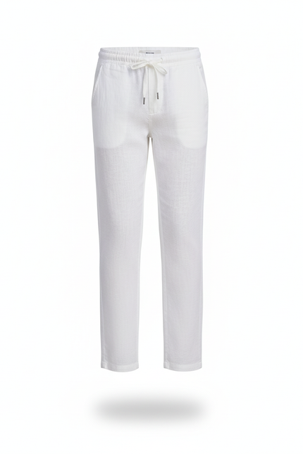 Pantalon En Lin Blanc Cordon Décontracté Enfant - vue 3