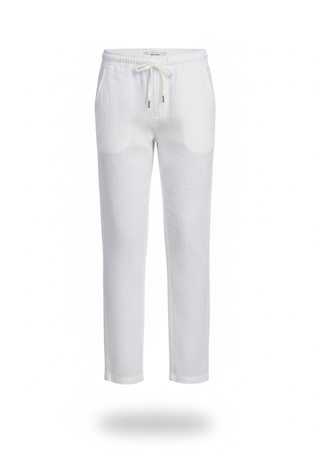 Pantalon En Lin Blanc Cordon Décontracté Enfant - vue 3