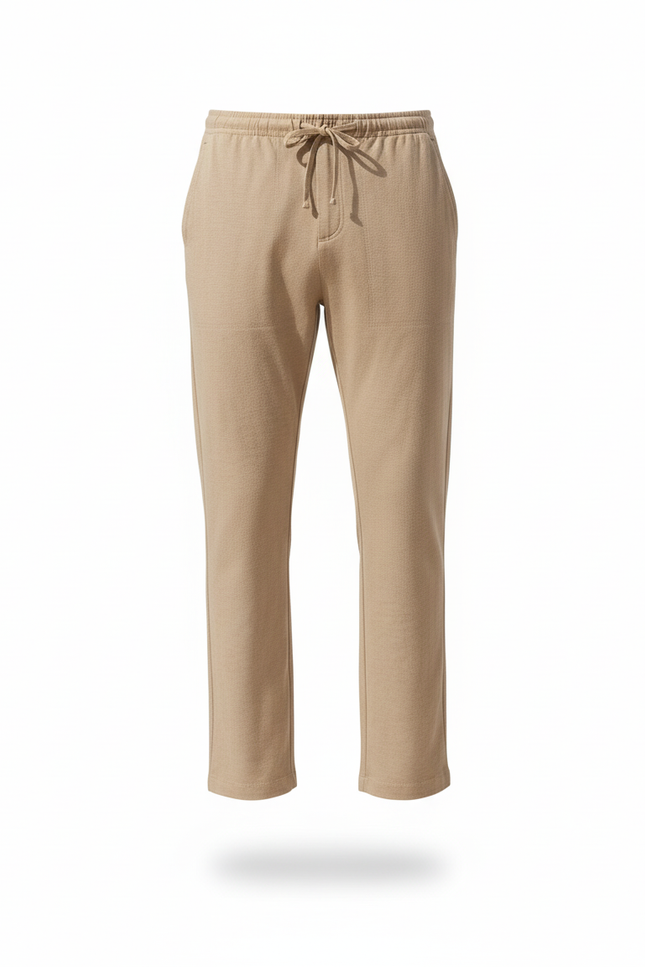 Pantalon En Coton Et Lin - Beige - vue 3
