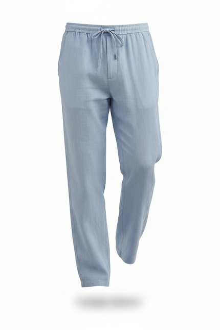 Pantalon En Lin Bleu Ciel - vue 3