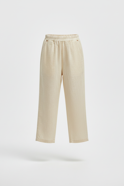 Pantalon Lin Fille - Beige - vue 3