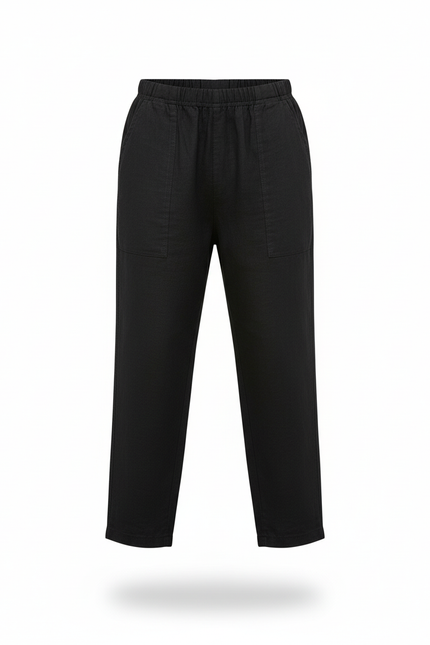 Pantalon En Lin Noir Ample Décontracté Enfant Garçon - vue 3