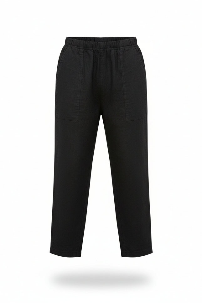 Pantalon En Lin Noir Ample Décontracté Enfant Garçon - vue 3