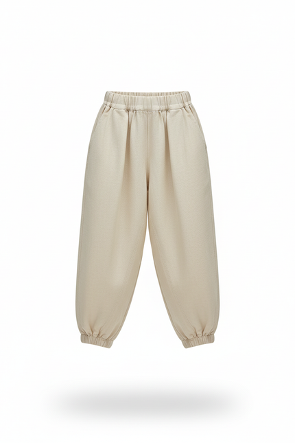 Pantalon En Lin Beige Ample Enfant Léger Fluide - vue 3