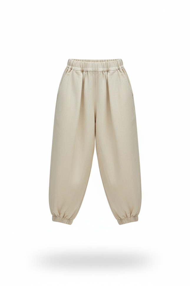 Pantalon En Lin Beige Ample Enfant Léger Fluide - vue 3