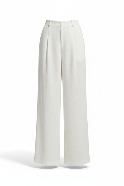 Pantalon De Lin Blanc Femme - vue 3