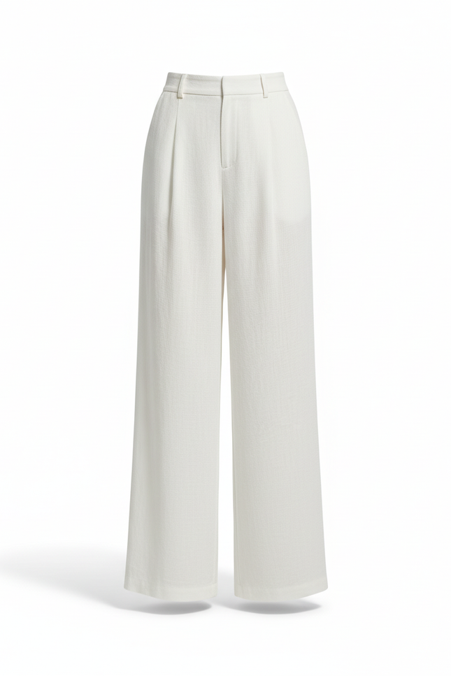 Pantalon De Lin Blanc Femme - vue 3