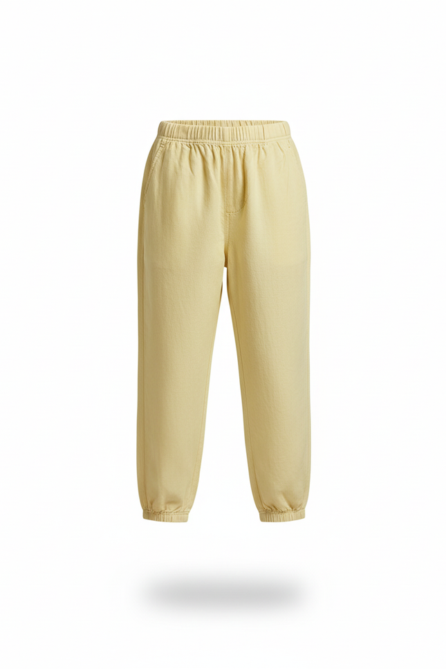 Pantalon En Lin Jaune Ample Léger Enfant Confortable - vue 3