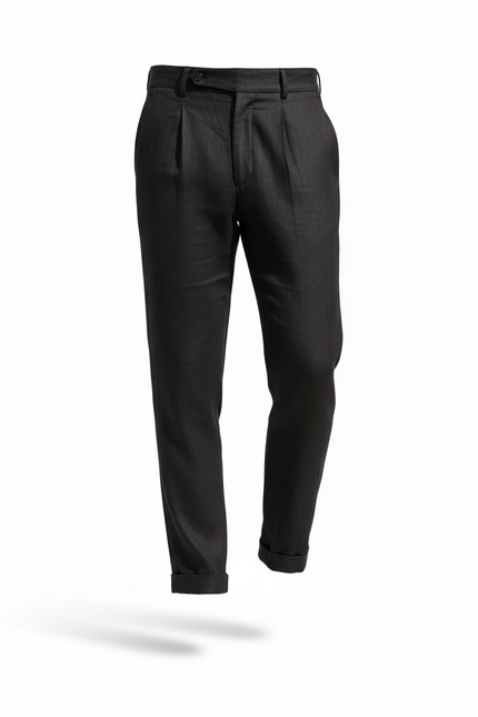 Pantalon Lin Cintré - Noir - vue 3