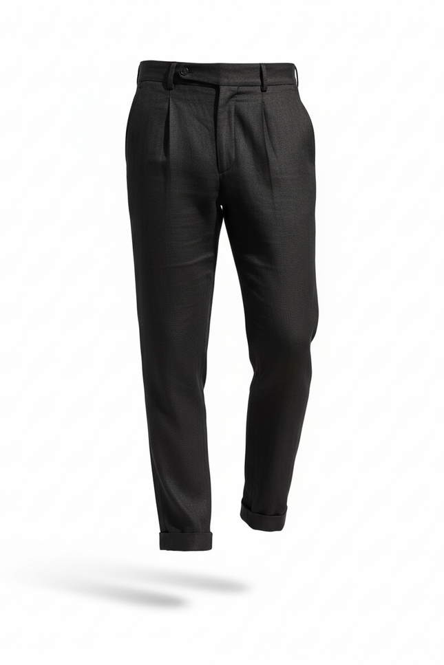 Pantalon Lin Cintré - Noir - vue 3