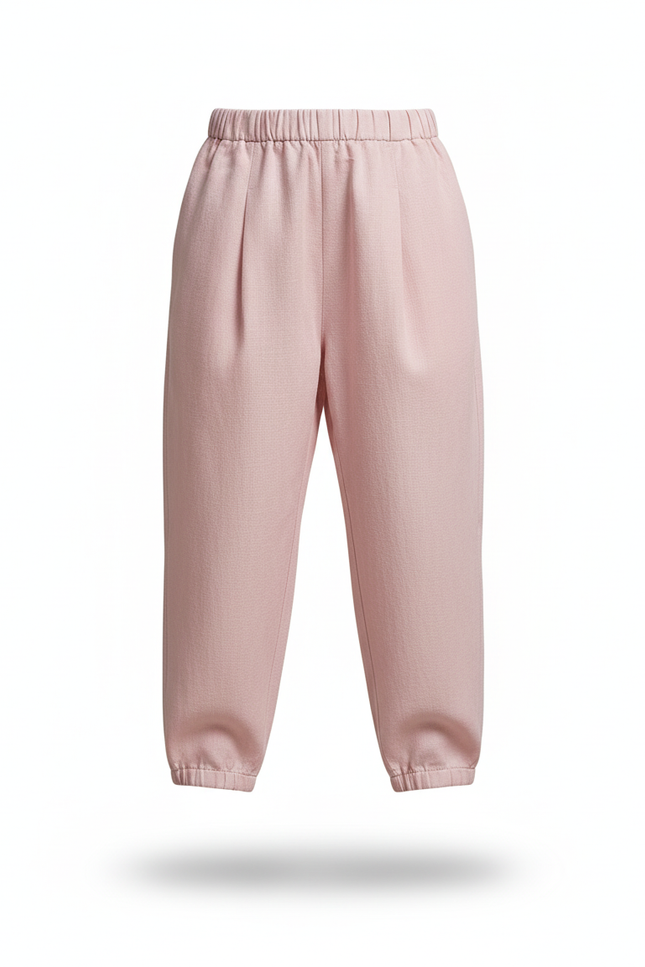 Pantalon En Lin Rose Ample Décontracté Enfant - vue 3