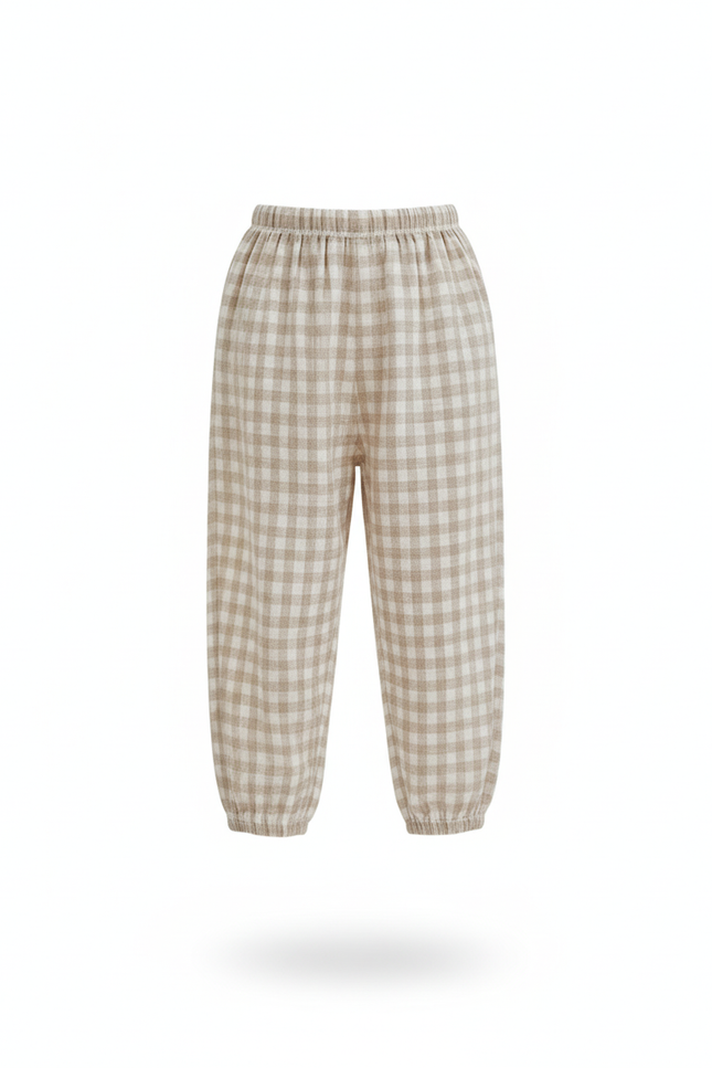 Pantalon Lin Vichy - Imprimé - vue 3