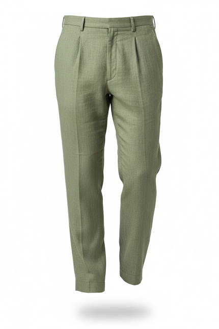 Pantalon Lin Vert Kaki Homme - vue 3