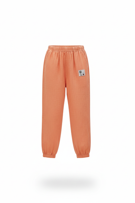 Pantalon En Lin Orange Ample Léger Décontracté Enfant - vue 3