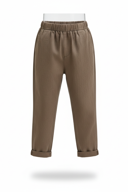 Pantalon En Lin Marron Ample Enfant Décontracté - vue 3