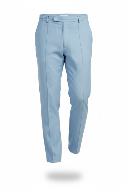Pantalon En Lin Bleu Ciel Droit Élégant Homme - vue 3