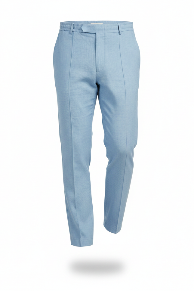 Pantalon En Lin Bleu Ciel Droit Élégant Homme - vue 3