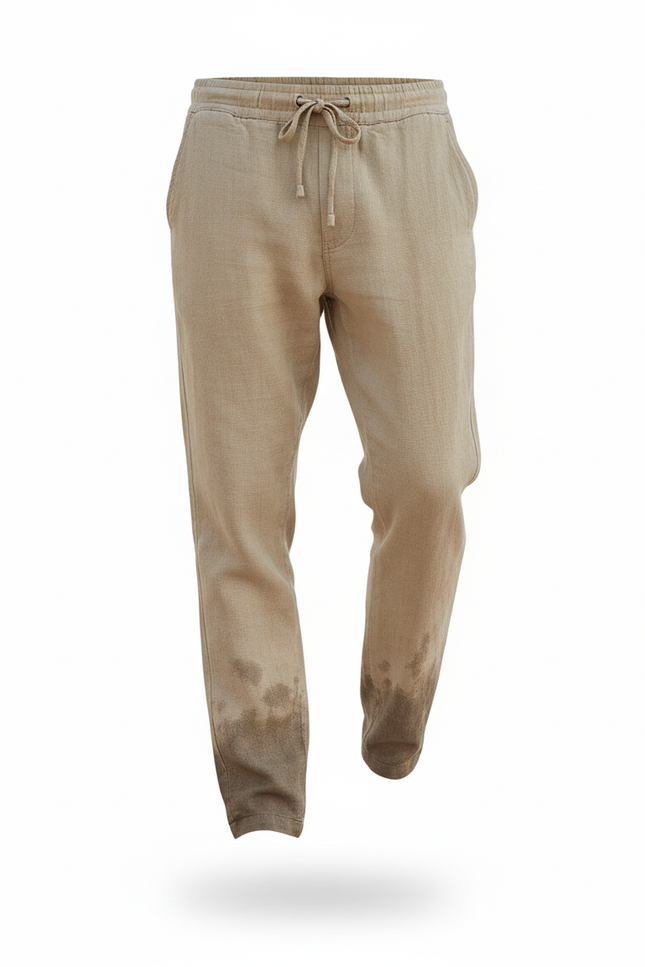 Pantalon Lin Homme Kaki - vue 3
