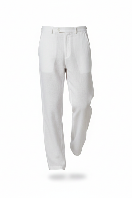 Pantalon En Lin Blanc Ample Décontracté Homme Léger - vue 3