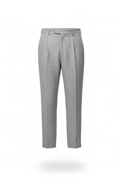 Pantalon Lin A Pince Homme - Gris - vue 3