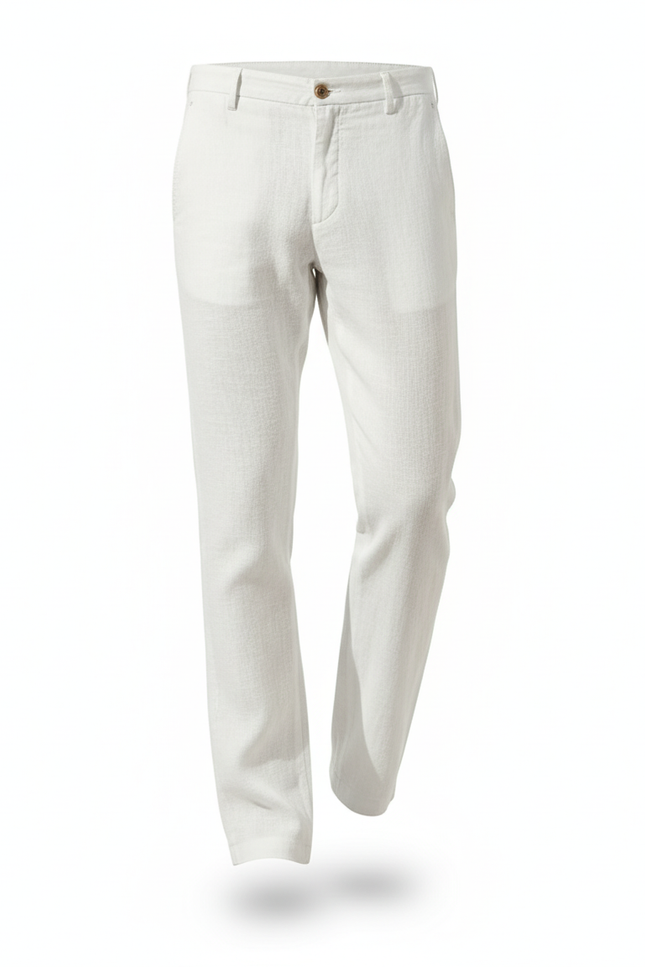 Pantalon Lin Homme Mariage - Blanc - vue 3
