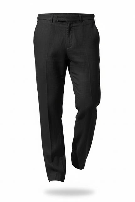 Pantalon Lin Homme Haut De Gamme - Noir - vue 3