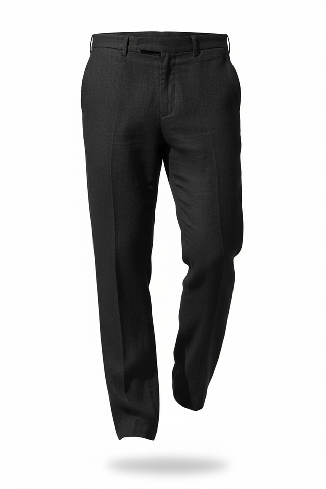 Pantalon Lin Homme Haut De Gamme - Noir - vue 3