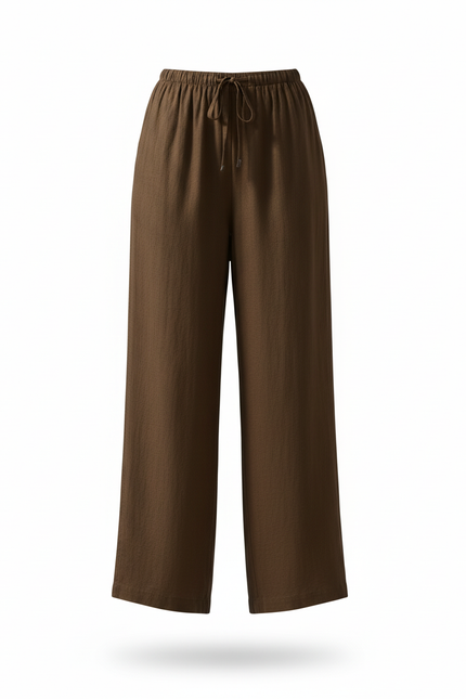 Pantalon Lin Chocolat Femme - Kaki - vue 3