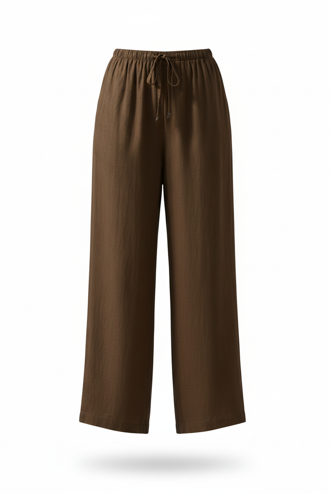 Pantalon Lin Chocolat Femme - Kaki - vue 3