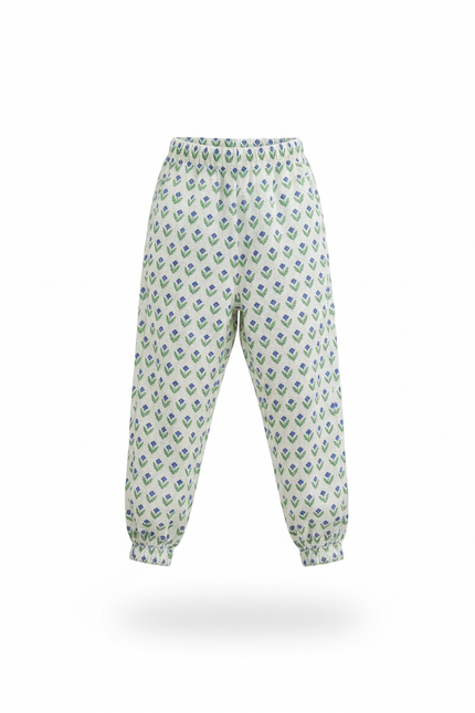 Pantalon En Lin Imprimé Floral Ample Élastique Enfant - vue 3